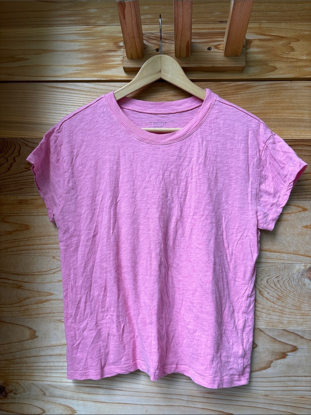 Z Supply 100% Cotton Essential Tee Pink Medium Short Sleeve Slub Knit